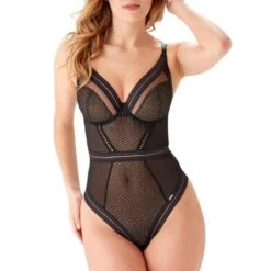 Body String Gossard Contradiction -Vêtements Soldes body gossard contradiction noir argent 3