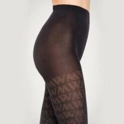 Collant 50 Deniers Wolford Monogram Jacquard -Vêtements Soldes collant wolford monogram jacquard noir 2