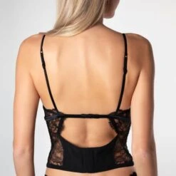 Corset En Dentelle La Perla Honeycomb Shadows -Vêtements Soldes corset la perla honeycomb shadows noir 3