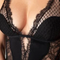 Corset En Dentelle La Perla Honeycomb Shadows -Vêtements Soldes corset la perla honeycomb shadows noir 4