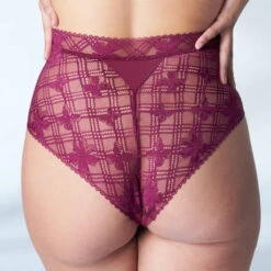 Simone Perele Culotte Haute Simone By SP En Dentelle Simone Pérèle Victoire -Vêtements Soldes culotte simone perele victoire prune 3