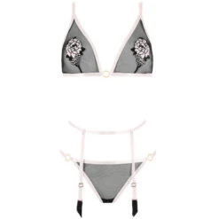 Ensemble De Lingerie Fleurs Chéries Aubade Boite à Désir -Vêtements Soldes ensemble lingerie aubade boite a desir noir poudre 1