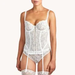Guêpière Aubade Pour Toujours -Vêtements Soldes guepiere aubade pour toujours blanc casse 2