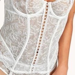 Guêpière Aubade Pour Toujours -Vêtements Soldes guepiere aubade pour toujours blanc casse 3
