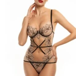 Guêpière Prelude Greta -Vêtements Soldes guepiere prelude greta noir nude 3