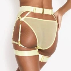 Jarretières Doubles Bordelle Cadi Range -Vêtements Soldes jarretiere bordelle cadi range citron 2