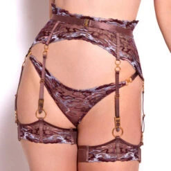 Jarretières Bordelle Onda -Vêtements Soldes jarretiere bordelle onda prune 4