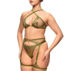 Jarretières En Satin Studio Pia Mounia -Vêtements Soldes jarretiere studio pia mounia vert 6