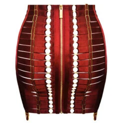Jupe Porte-jarretelles Bordelle Signature -Vêtements Soldes jupe bordelle signature rouge 3