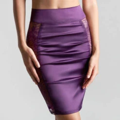 Jupe Maison Close Villa Satine -Vêtements Soldes jupe maison close villa satine violet fonce 2