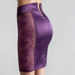 Jupe Maison Close Villa Satine -Vêtements Soldes jupe maison close villa satine violet fonce 3