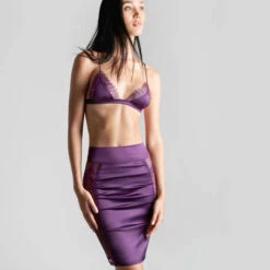 Jupe Maison Close Villa Satine -Vêtements Soldes jupe maison close villa satine violet fonce 5