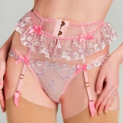 Porte-jarretelles Agent Provocateur Adelie -Vêtements Soldes porte jarretelles agent provocateur adelie rose 3