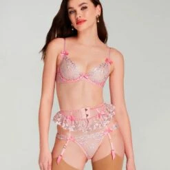 Porte-jarretelles Agent Provocateur Adelie -Vêtements Soldes porte jarretelles agent provocateur adelie rose 4