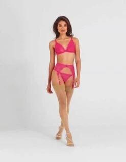 Porte-jarretelles En Dentelle Agent Provocateur Bernie -Vêtements Soldes porte jarretelles agent provocateur bernie rose bonbon 2