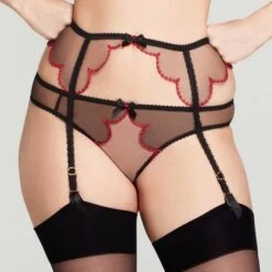 Porte-jarretelles Agent Provocateur Lorna Heart -Vêtements Soldes porte jarretelles agent provocateur lorna heart noir rouge 3