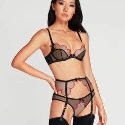 Porte-jarretelles Agent Provocateur Lorna Heart -Vêtements Soldes porte jarretelles agent provocateur lorna heart noir rouge 4