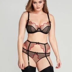 Porte-jarretelles Agent Provocateur Lorna Heart -Vêtements Soldes porte jarretelles agent provocateur lorna heart noir rouge 5