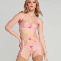 Porte-jarretelles Agent Provocateur Lorna -Vêtements Soldes porte jarretelles agent provocateur lorna rose poudre 4