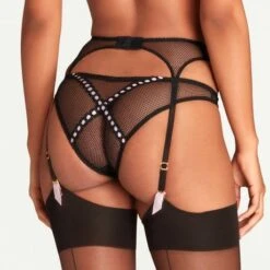 Porte-jarretelles Résille Agent Provocateur Rozey -Vêtements Soldes porte jarretelles agent provocateur rozey noir rose pale 3