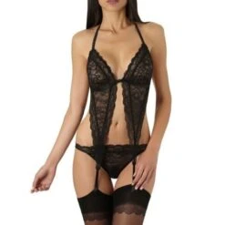 Triangle Porte-jarretelles En Dentelle Aubade Boite à Désir -Vêtements Soldes porte jarretelles aubade boite a desir noir 2