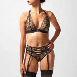 Porte-jarretelles En Dentelle Chantal Thomass Unveil -Vêtements Soldes porte jarretelles chantal thomass unveil noir 3