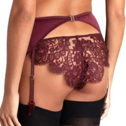 Culotte Porte-jarretelles En Dentelle Coco De Mer Camellia -Vêtements Soldes porte jarretelles coco de mer camellia bordeaux 3