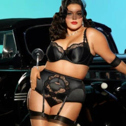 Porte-jarretelles 6 Attaches En Satin Dita Von Teese Star Lift -Vêtements Soldes porte jarretelles dita von teese star lift noir 6