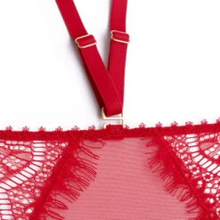 Serre-taille Porte-jarretelles Maison Close Accroche Coeur -Vêtements Soldes porte jarretelles maison close accroche coeur rouge 2