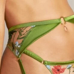 Porte-jarretelles En Soie Studio Pia Cerelia -Vêtements Soldes porte jarretelles studio pia cerelia vert 4