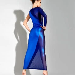 Robe Longue Asymétrique Maison Close Blue Angel -Vêtements Soldes robe maison close blue angel bleu marine 5