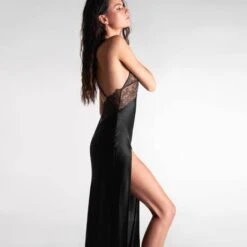 Robe En Soie Et Dentelle Maison Close Rendez-vous -Vêtements Soldes robe maison close rendez vous noir 10