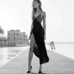 Robe En Soie Et Dentelle Maison Close Rendez-vous -Vêtements Soldes robe maison close rendez vous noir 12