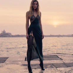 Robe En Soie Et Dentelle Maison Close Rendez-vous -Vêtements Soldes robe maison close rendez vous noir 13