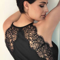 Robe Oscalito Chantilly -Vêtements Soldes robe oscalito chantilly noir 4