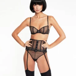 Serre-taille Porte-jarretelles Chantal Thomass Fougueuse -Vêtements Soldes serre taille chantal thomass fougueuse noir 3