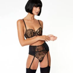 Serre-taille Porte-jarretelles Chantal Thomass Taquine -Vêtements Soldes serre taille chantal thomass taquine noir nude 3