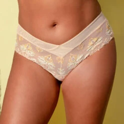 Shorty Chantelle Champs Elysées -Vêtements Soldes shorty chantelle champs elysees beige jaune 3