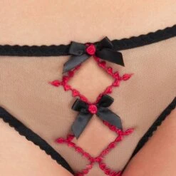 Slip Ouvert Agent Provocateur Lorna Heart -Vêtements Soldes slip femme agent provocateur lorna heart noir rouge 3