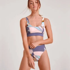 Slip En Coton Calida Elastic Trend -Vêtements Soldes slip femme calida elastic trend violet vert 4