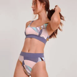 Slip En Coton Calida Elastic Trend -Vêtements Soldes slip femme calida elastic trend violet vert 5