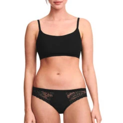 Slip Menstruel Dentelle Graphique Chantelle Chantelle Life -Vêtements Soldes slip femme chantelle chantelle life noir 4