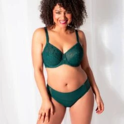 Slip En Dentelle Chantelle Day To Night -Vêtements Soldes slip femme chantelle day to night vert fonce 3