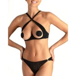 Slip Ouvert Coco De Mer Muse Ava -Vêtements Soldes slip femme coco de mer muse ava noir paillettes 4