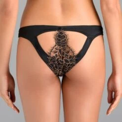 Slip Ouvert En Dentelle Coco De Mer Rivera -Vêtements Soldes slip femme coco de mer rivera noir or 2