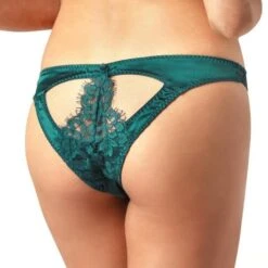 Slip Ouvrable En Dentelle Coco De Mer Titania -Vêtements Soldes slip femme coco de mer titania vert fonce 2