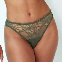 Slip Ouvert En Soie Fleur Of England Ingrid -Vêtements Soldes slip femme fleur of england ingrid kaki 2