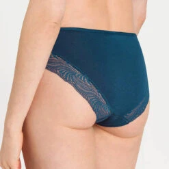 Slip En Coton Hanro Esmé -Vêtements Soldes slip femme hanro esme bleu petrole 2