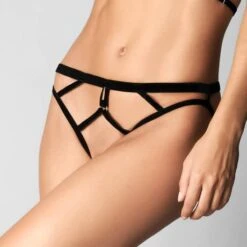 Nouveaux produits -Vêtements Soldes slip femme maison close les fetiches noir 1