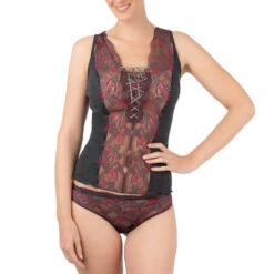 Slip En Dentelle Oscalito Sexy Leavers -Vêtements Soldes slip femme oscalito sexy leavers gris rose 4